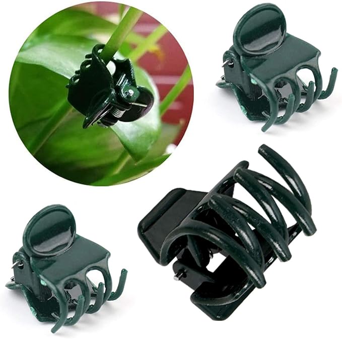 100 Pcs Plastic Plant Support Clips Trellis Clips Garden Clips Tomato Clips for Climbing Plants, Vegetables Plants Climbing Plants Grape Vine to Grow Upright and Healthier
