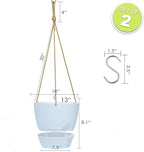 SwinDuck 10 Inch Self Watering Hanging Pots, 2 Pack Hanging Planters with 40oZ Deep Reservior for Indoor Outdoor Plants Flowers, White