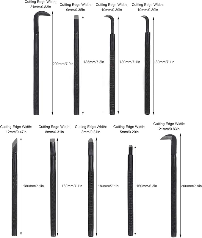 Jiawu Bonsai Cutting Tool 9Piece Bonsai Tool Set Nonslip Antideformation Handle for Shaping Rossing Pruning