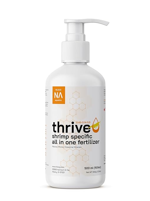 ThriveS Shrimp Specific All in One Aquarium Fertilizer – 500ml Liquid Plant Food – Comprehensive nutrients – Aquarium Nutrition – Convenient to Use – Concentrated Aquarium Plant Fertilizer