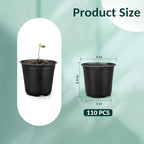 110 Pcs Small Plastic Palnt Pot, 4 5 6 Inch Nursery Pots with Drainage, Seedlings Starter Pots for Plants, Great for Herbs, Cuttings, and Starter Plants (110 pcs, 4 inch)