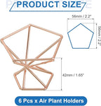 uxcell 6Pcs Air Plant Holder, Makeup Sponge Drying Holder Rack, Tabletop Air Fern Display Stand, Makeup Beauty Egg Dry Stand for Dressing Table Home Decoration, Rose Gold (56x56x42mm)