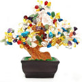 Colorsheng Feng Shui Quartz Crystal Money Tree Bonsai Style Decoration for Luck and Wealth (Multicolor)
