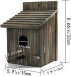 NATUREYLWL Weatherproof Bird House, Wooden Bird Houses for Outside with Pole, Durable Birdhouse for Finch, Bluebird, Cardinals, Hanging Birdhouse Garden Country Cottages