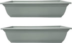 The HC Companies 24 Inch Mojave Window Planter Box with Drainage Holes, Lightweight UV-Resistant Plastic Outdoor Planters, 2-Pack Flower Box for Garden & Home Decor, Sage Green