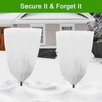 YDSL 3 Pack Plant Covers Freeze Protection, 25"×32" 1.77oz/yd² Plant Frost Covers for Outdoor Plants Shrub Potted Plants Use, Winter Cloth Plant Tree Cover with Drawstring for Cold Weather