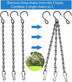 YINGFENG 4 Pack 35 Inches Hanging Chains Black, Garden Plant Hangers, for Bird Feeders, Billboards, Chalkboards, Planters, Lanterns, Wind Chimes and Decorative Ornaments