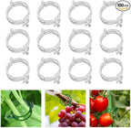 100pcs Plant Support Clips for Climbing Plants, Reusable Plastic Trellis Clips for Tomato, Grape Vine, Vegetables, Garden Fixing Clips (100, White)