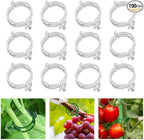 100pcs Plant Support Clips for Climbing Plants, Reusable Plastic Trellis Clips for Tomato, Grape Vine, Vegetables, Garden Fixing Clips (150, White)