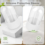 Worldgsb 2 Pack Glass Spray Bottles with Silicone Sleeve, 16 oz Empty Refillable Containers with Adjustable Spray Nozzles, Spray Bottles for Hair, Cleaning Solutions and Plants White