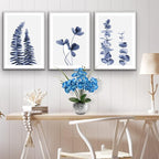 Briful Orchids Artificial Flowers, 20'' Blue Faux Orchid Flowers with Silver Vase Fake Phalaenopsis Silk Flowers for Home Coffee Table Bathroom Office Kitchen Decor