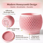 Plant Pots, Modern 3D Printed Honeycomb Planters for Indoor Plants, 4.7 Inch Cherry Pink Decorative Flower Pot for Office Desktop, Bookshelf & Home Decor, Lightweight & Durable.