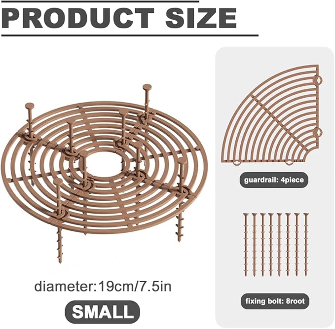 2Pack Plant Pot Grid, Cuttable Flower Pot Soil Cover Protectors with Deep Stakes, Dogs, Cats Digging Stopper, Plant Grid Pot Cover, 19cm/7.5in Diameter