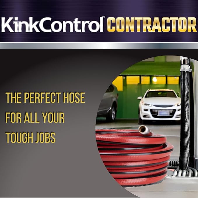Kink Control Contractor Grade Hose with High Burst Strength, Spring Coil and Crush Resistant Couplings, Made in the USA 3/4 x 50 ft