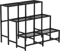Garden 4 you 3 Tier Large Metal Plant Stand, Garden Display Shelf Flower Pot Holder Storage Organizer Rack for Indoor Home Outdoor Patio Balcony Yard( Black,Rectangle)