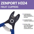 Zenport H324 Forged Steel Bypass Fruit Clippers, 4.5-Inch, 0.5 Inch Alloy Steel Blades, Blue - 12 Pack
