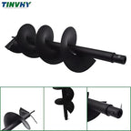 8-in Earth Auger Drill Bit, Garden Plant Flower Auger Rapid Planter Compatible Gas Powered Post Fence Hole Digger with 3/4 Shaft