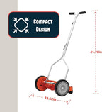 American Lawn Mower Company 1204-14 14-Inch 4-Blade Push Reel Lawn Mower, Red
