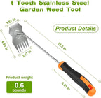 Garden Weed Tool,2026 Portable Weeding Tool,Stainless Steel Hand Weeder Tool,Adopt Anti slip Rubber handle,conforms to ergonomic curves,Suitable For Vegetable Cultivation And Horticulture on Farms