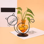 Plant Terrarium Plants Propagation Station Cat Lover Gifts for Women Home Office Decor Cat Desk Accessories