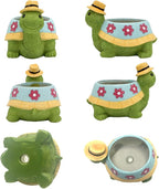 EOBTAIN Cute Turtle Planter for Indoor Plants Green Animal Garden Succulent Pots Unique Resin Cactus Pot with Drainage Hole Plant Containers Flowerpot for Home Office Desktop Decor Gifts for Women