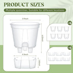 Wonderjune Self Watering Pots for Indoor Plants with Deep Reservoir and High Drainage Holes for Outdoor Plants and Flowers, Bare Root Planter(5.91'',Clear,6 Pcs)