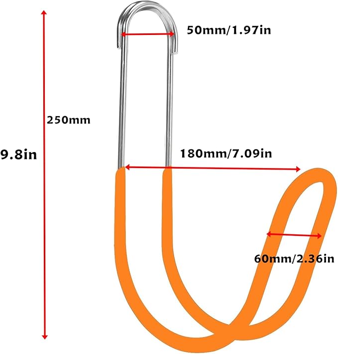 Garden Hose Holder Water Hose Hanger Wall Mounted,304Stainless Steel Solid Hose Hook Holds Up to 50Ft Garden Hose, Expandable Hose, Water Hose(Red 2pcs)