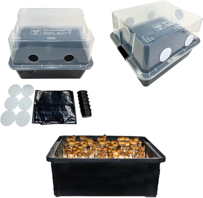 Myco Labs Grower's Select Mushroom Monotub Fruiting Chamber with Filter Disks and Liner