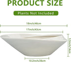 18 Inch Ceramic Bonsai Planter Pot with Drainage Hole, Glazed Large Plant Pot Succulent Planter for Indoor and Outdoor Plants Gray