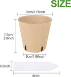HXSEMAYIG 50PCS Peat Pots, 3.15Inch Seed Starting Pots with Drainage Holes Round Nursery Pot, Garden Germination Nursery Pot Bonus 20 Plant Labels