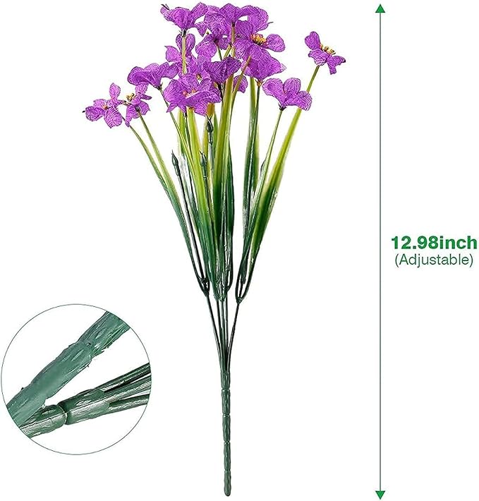 Colorful 20 Bundles Artificial Flowers for Outdoors,MixColors Fake Silk Flowers with Plastic Plants for Outside,Faux mums Realistic Flowers for Window Box Yard Fuchsia Balcoy Dector (Mixed Color)