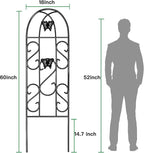 AMAGABELI Garden & Home 4 Pack Garden Trellis for Climbing Plants 60" x 18" Black Iron Trellis for Potted Plant Support Butterfly Metal Trellis for Climbing Roses Vine Flower Cucumber Clematis GT02