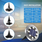 OULONGER Solar Ground Lights 16 Packs, Garden Solar Outdoor Waterproof Pathway Bright In-Ground Landscape Lights for Patio, Lawn, Yard, Driveway, Step and Walkway White Light