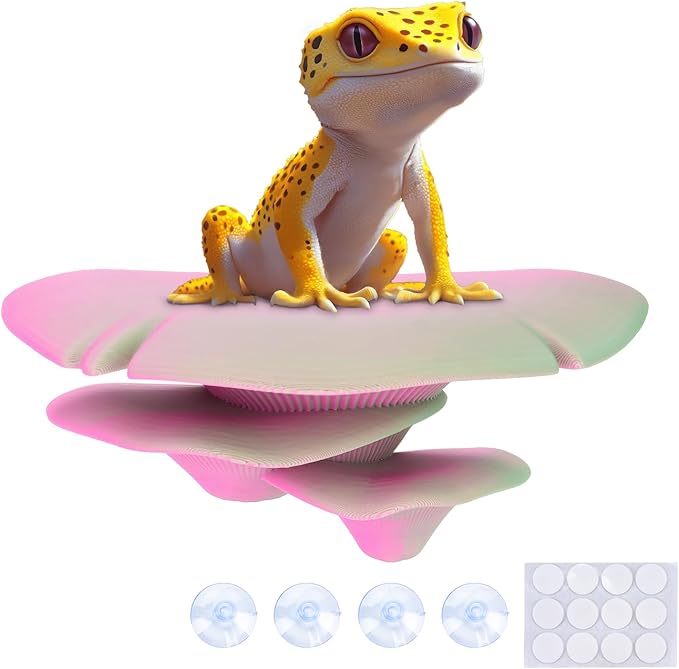 Westant Mushroom Decor for Reptile Tank, Fish Tank, Pet-Safe Bearded Dragon Tank Accessories, Realistic Terrarium Plants for Leopard Geckos, Crested Geckos, Tree Frogs, Snakes (Ember, Trio Cap)