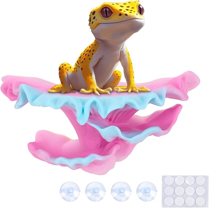 Westant Mushroom Decor for Reptile Tank, Fish Tank, Pet-Safe Bearded Dragon Tank Accessories, Realistic Terrarium Plants for Leopard Geckos, Crested Geckos, Tree Frogs, Snakes (Twilight, Shelf Cap)