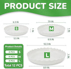 12 Packs Wave Plant Saucer - Plastic Flower Pot Drip Trays/Durable Heavy Duty White Planter Water Tray for Indoor and Outdoor Garden(6/8/10 inch)