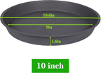 2 Pack of 10 inch Plant Saucer Gray, Heavy Duty Plastic Plant Saucer 10 inch Round, Durable Plant Tray for Pots, Plant Saucers for Indoors, Plant Trays for Planter 9"/10" (10", Cement)
