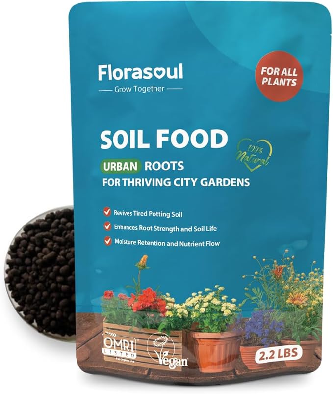 Urban Roots Potting Soil Amendment (2.2 lbs) – Revive & Refresh Old Container Soil – Plant-Based & Vegan Formula for Indoor Plants, Balcony Gardens & Herbs – Pet Safe – Odorless