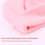 BQUBO Newborn Baby Girls Hats Mittens Set Hospital Hat Beanie Infant Bow Hats Baby Cotton Gloves for 0-6 Months