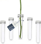 Royal Imports Floral Water Tubes with Caps – 3" Clear Plastic Flower Vials for Single Stem Roses, Buds, Bouquets – Standard Style, 1/2" Opening – 25 Pack