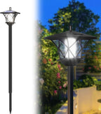 59'' Solar Lamp Post Light, Vintage Waterproof Street Light Pole for Patio, Garden, Lawn, Backyard, Pathway, Driveway, Outdoor Decor