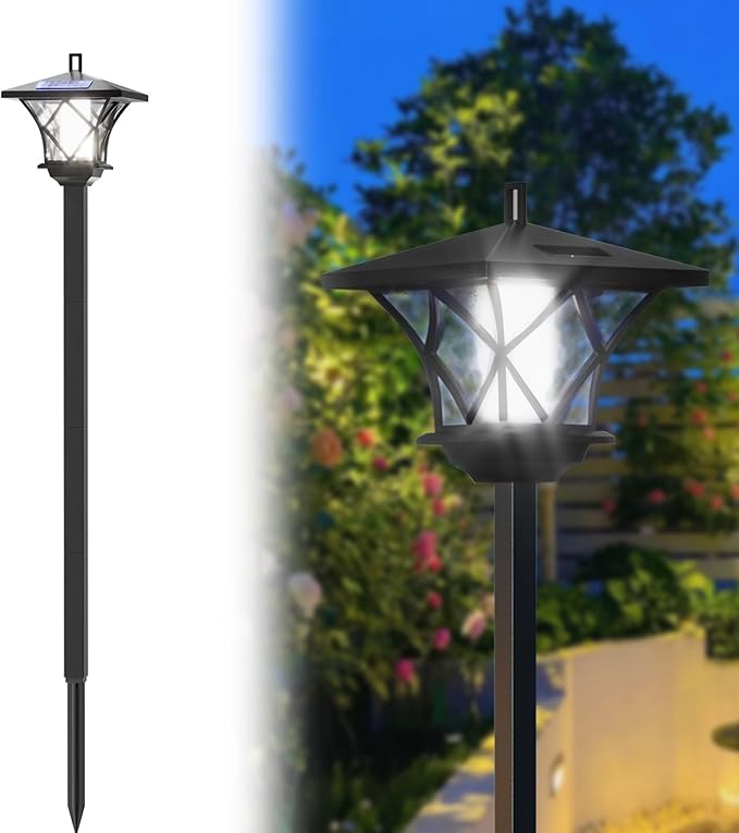 59'' Solar Lamp Post Light, Vintage Waterproof Street Light Pole for Patio, Garden, Lawn, Backyard, Pathway, Driveway, Outdoor Decor