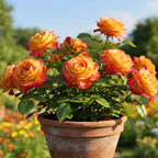 Rose Live Plant, Roses Flower Plant, Fragrant Flower for Planting, 4-6 Inches Tall, Bush Shrub Plants, Well Rooted, Ready to Grow (Red Yellow Rose)