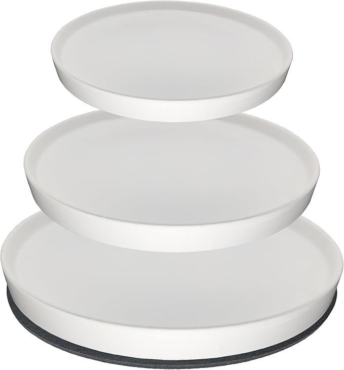 Yukfona Ceramic Plant Saucer Pot Tray 6、8、10 Inch White, Planter Saucers for Indoors Outdoor, Durable Sturdy Flower Drainage drip Water Tray for Glazed Pots Base