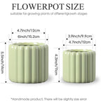 Ceramic Plant Pots,6 inch+4.7 Inch Planter Pot with Drainage Holes,Ceramic Planters for Indoor Plants,Modern Flower Pots for Indoor Outdoor Plants House & Office Décor,Green