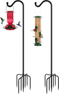 FEED GARDEN Shepards Hooks for Outdoor Bird Feeder Pole 92 Inch Adjustable Tall Heavy Duty Shepherds Hooks for Hanging Plant Baskets, Solar Lights, Wedding Decor, Lanterns, Black (2 Pack)