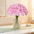 65Pcs Pink Hydrangea Artificial Flowers Bulk，Realistic Silk Fake Flowers with Stems，Faux Hydrangea Flowers for Wedding Home Decor Centerpieces Living Room Garden Party Baby Shower Decoration