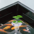 4 Sets Floating Aquarium Plant Holder, Translucent Plastic Fish Tank Basket with Floating Rings, Aquarium Hydroponic Basket for Live Plant Cultivation and Aquascape Decorations