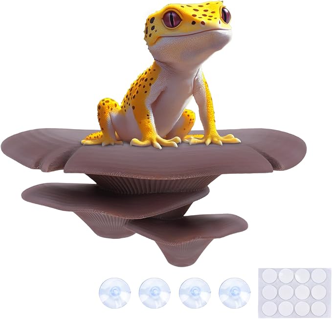 Westant Mushroom Decor for Reptile Tank, Fish Tank, Pet-Safe Bearded Dragon Tank Accessories, Realistic Terrarium Plants for Leopard Geckos, Crested Geckos, Tree Frogs, Snakes (Cocoa, Trio Cap)