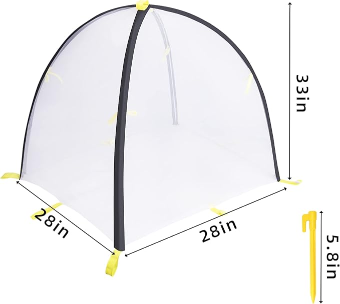 PURPLE STAR 1N 28 x28 x 33 Inch Insect Barrier Plant Tent Cover-Pest Guard Cover-Bird Barrier Netting Mesh with Stakes for Protect Plants Fruits Flower from Insect Bird Eating (1, M)